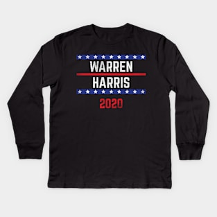 Elizabeth Warren and Kamala Harris on the one ticket? Dare to dream. Presidential race 2020 Distressed text Kids Long Sleeve T-Shirt